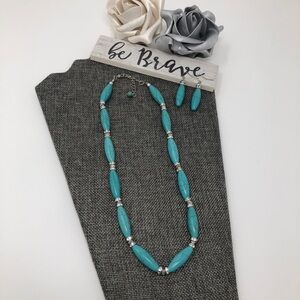 Turquoise Magnesite Necklace & Earring Set
